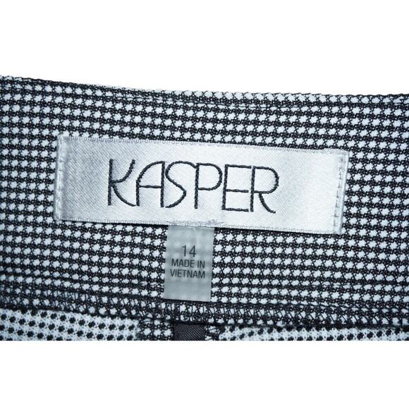 Kasper Slim Fit Dress Pants – Black/Ivory Micro Check – Size 14 NWT - Picture 3 of 8